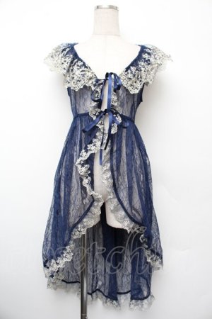 画像: Vallee lys / Fishtail Lace Gilet  ネイビー S-26-01-10-040-GO-TO-HR-ZS