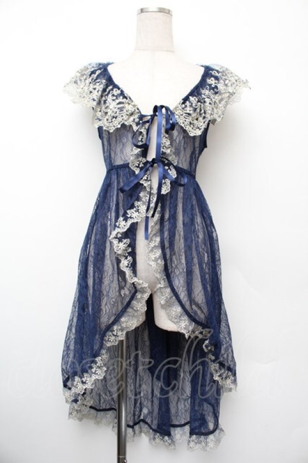 画像1: Vallee lys / Fishtail Lace Gilet  ネイビー S-26-01-10-040-GO-TO-HR-ZS (1)