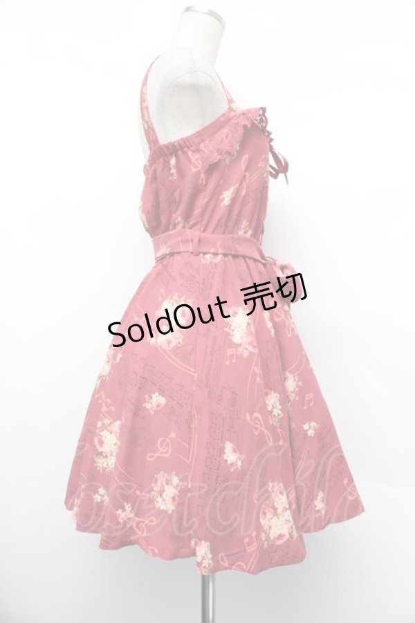 画像2: LIZ LISA / 音符×花柄×天使柄ワンピース  ワイン S-26-01-10-047-LO-OP-AS-ZS (2)