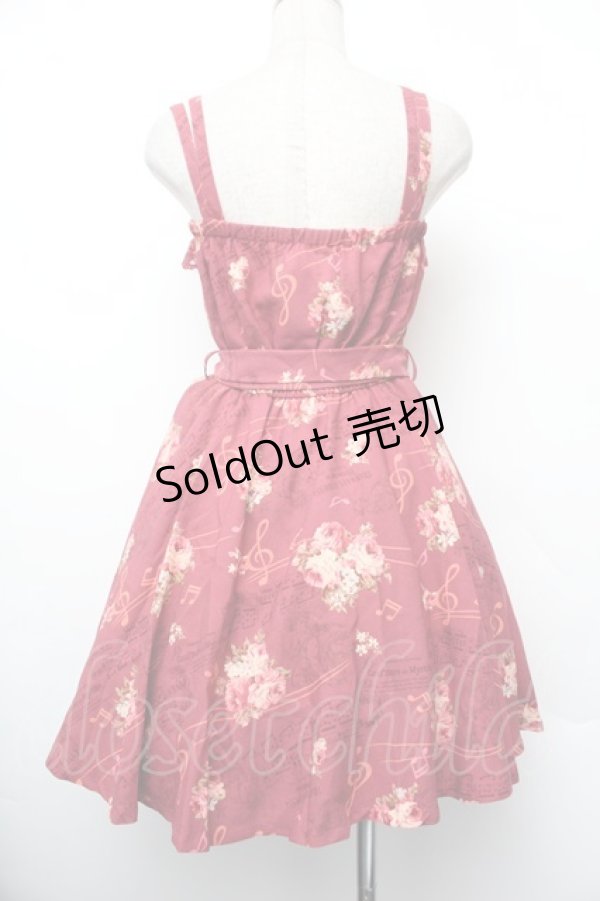 画像3: LIZ LISA / 音符×花柄×天使柄ワンピース  ワイン S-26-01-10-047-LO-OP-AS-ZS (3)