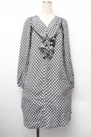 画像: Rozen Kavalier / 総柄ワンピース  黒ｘ白 S-26-01-10-050-OO-OP-AS-ZS