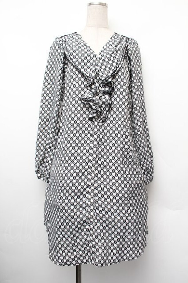 画像1: Rozen Kavalier / 総柄ワンピース  黒ｘ白 S-26-01-10-050-OO-OP-AS-ZS (1)