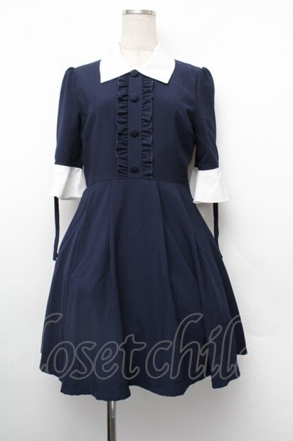 画像1: Rojita / フリルワンピース  紺 S-26-01-10-051-LO-OP-AS-ZS (1)