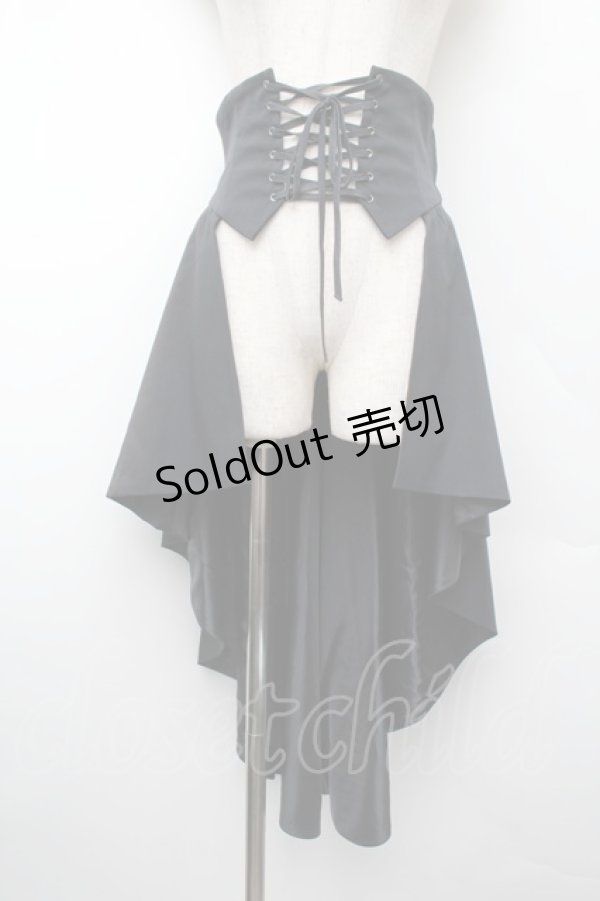 画像1: ATELIER BOZ / ヘクトルロングオーバースカート  黒 S-26-01-10-054-EL-SK-AS-ZS (1)