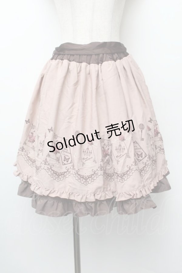 画像1: axes femme / カード刺繍スカート  ピンク S-26-01-10-058-AX-SK-AS-ZS (1)