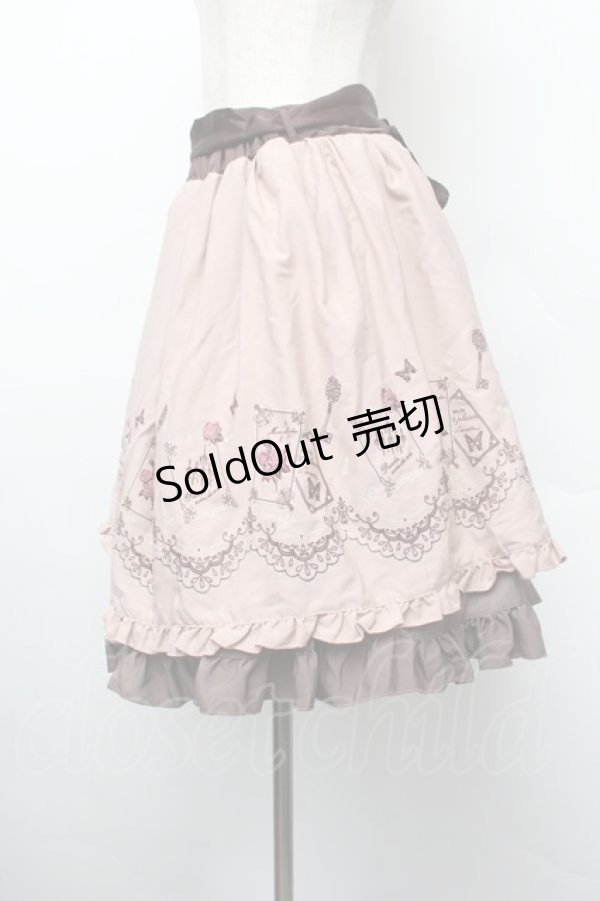 画像2: axes femme / カード刺繍スカート  ピンク S-26-01-10-058-AX-SK-AS-ZS (2)