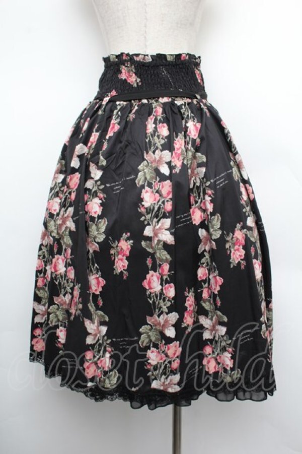 画像3: axes femme / 花柄ミディ丈スカート  黒 S-26-01-10-059-AX-SK-HR-ZS (3)