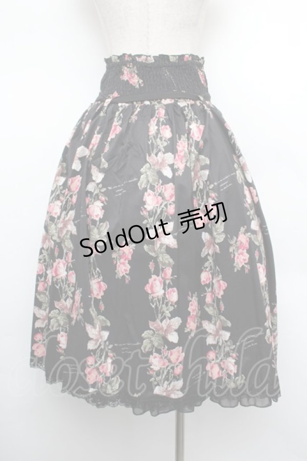 画像3: axes femme / 花柄ミディ丈スカート  黒 S-26-01-10-059-AX-SK-HR-ZS (3)