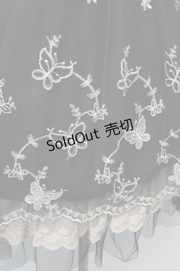 画像4: axes femme / バタフライ刺繍ハイウエストスカート  黒 S-26-01-10-060-AX-SK-HR-ZS (4)