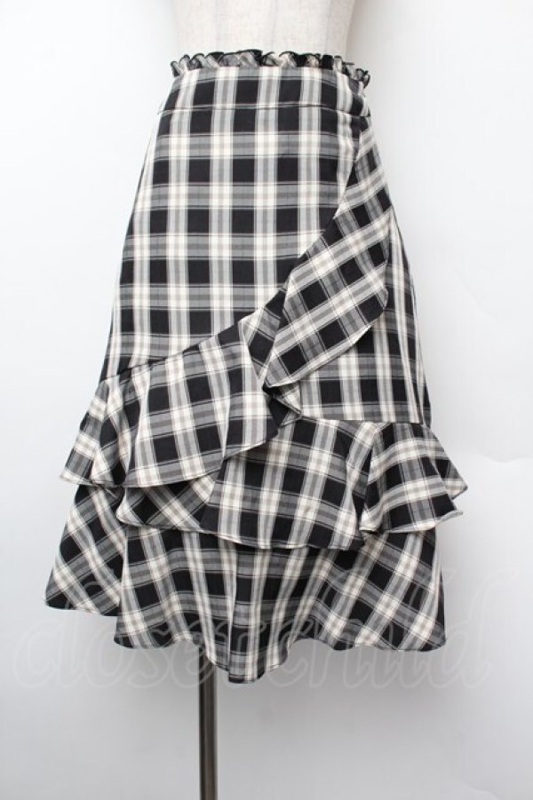 画像1: LODISPOTTO / フリルスカート  黒ｘ白 S-26-01-10-063-LO-SK-AS-ZS (1)