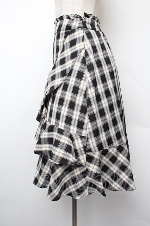 画像2: LODISPOTTO / フリルスカート  黒ｘ白 S-26-01-10-063-LO-SK-AS-ZS (2)