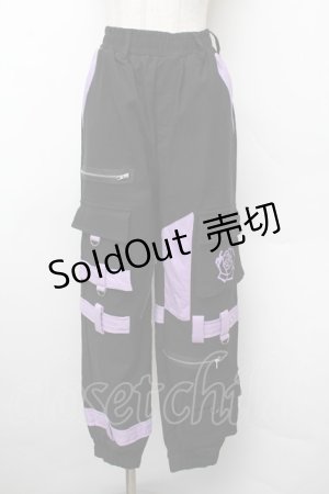 画像: NieR CLOTHING / プリントカーゴパンツ  黒 S-26-01-10-066-PU-PA-AS-ZS