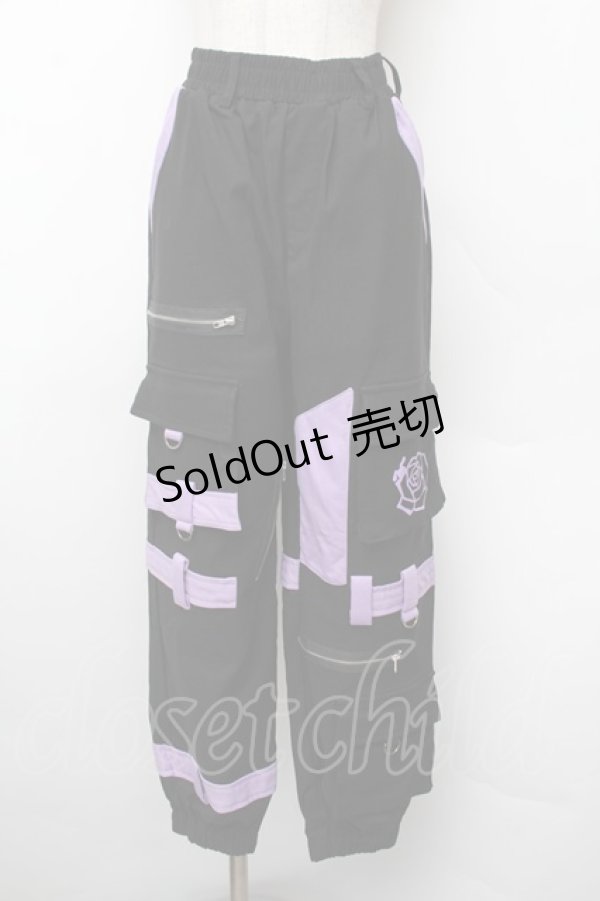 画像1: NieR Clothing / プリントカーゴパンツ  黒 S-26-01-10-066-PU-PA-AS-ZS (1)