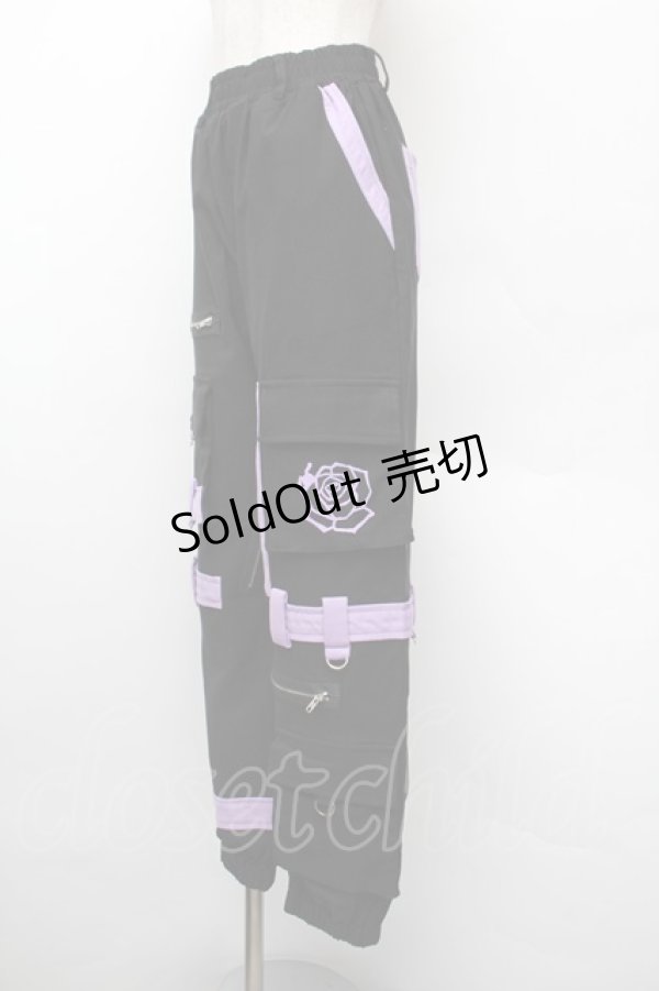 画像2: NieR Clothing / プリントカーゴパンツ  黒 S-26-01-10-066-PU-PA-AS-ZS (2)