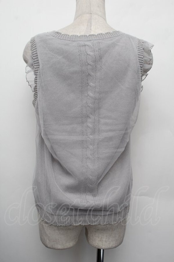 画像2: axes femme POETIQUE / チュールレイヤードニットベスト  グレー S-26-01-10-018-AX-TO-AS-ZS (2)