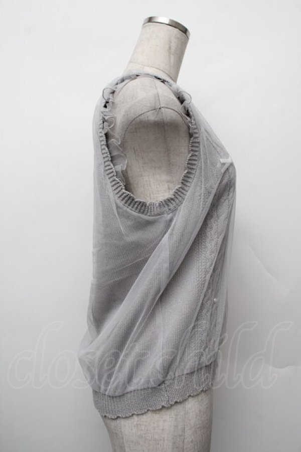 画像3: axes femme POETIQUE / チュールレイヤードニットベスト  グレー S-26-01-10-018-AX-TO-AS-ZS (3)