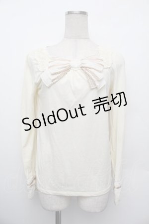 画像: axes femme / リボンカットソー  オフ S-26-01-10-020-AX-OP-AS-ZS