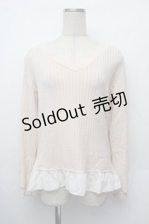 画像: axes femme / レース切替ニット  オフ S-26-01-10-021-AX-TO-AS-ZS