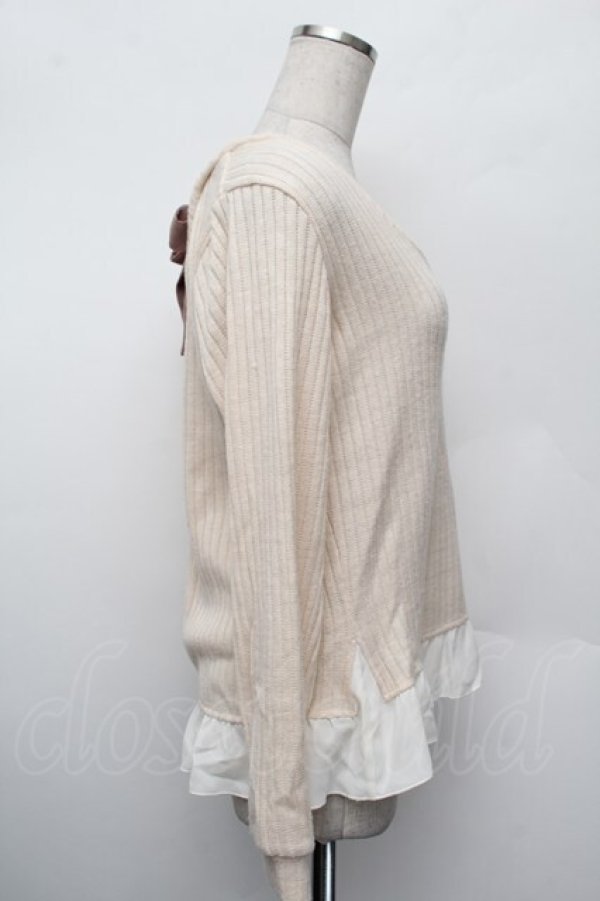 画像2: axes femme / レース切替ニット  オフ S-26-01-10-021-AX-TO-AS-ZS (2)