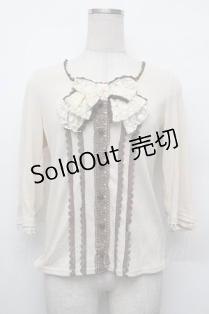 画像: axes femme / 刺繍入りBIGリボンプルオーバー  オフ S-26-01-10-022-AX-TO-AS-ZS