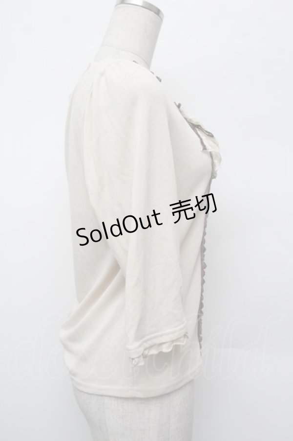 画像2: axes femme / 刺繍入りBIGリボンプルオーバー  オフ S-26-01-10-022-AX-TO-AS-ZS (2)