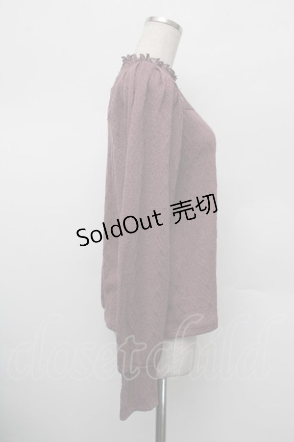 画像2: axes femme / 素材切替フクレジャカードプルオーバー  モーヴ S-26-01-10-023-AX-TO-AS-ZS (2)