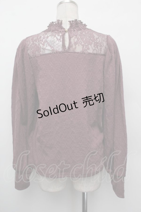 画像3: axes femme / 素材切替フクレジャカードプルオーバー  モーヴ S-26-01-10-023-AX-TO-AS-ZS (3)