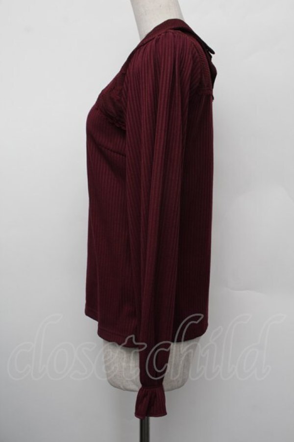 画像2: axes femme / カットワークデザインプルオーバー  ワイン S-26-01-10-024-AX-TO-AS-ZS (2)