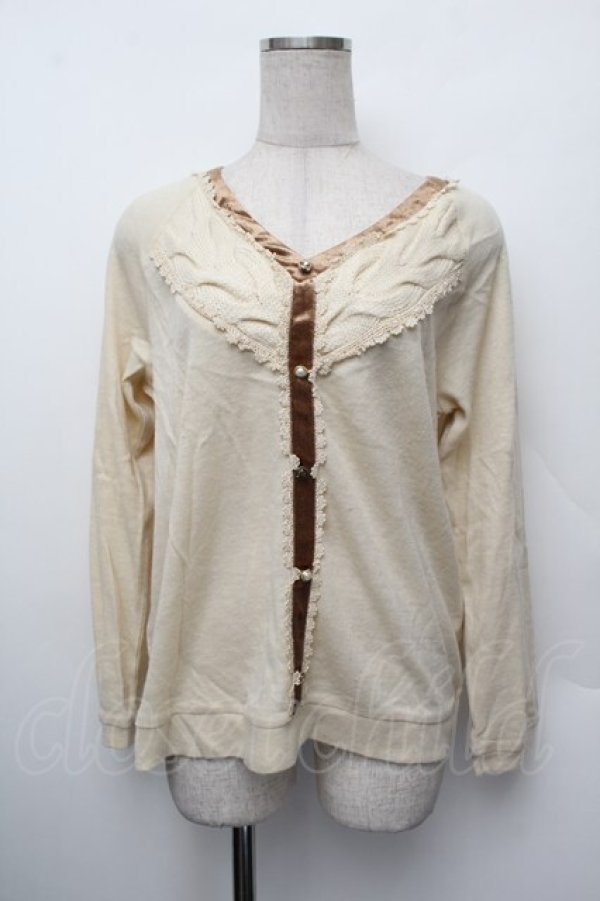 画像1: axes femme / カーデ風ニットソー  オフ S-26-01-10-025-AX-TO-AS-ZS (1)