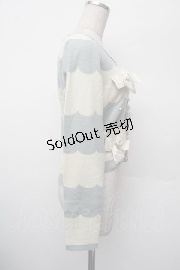 画像2: axes femme POETIQUE / 巻きバラリボン付ニットカーディガン  グリーン S-26-01-10-028-AX-TO-AS-ZS (2)