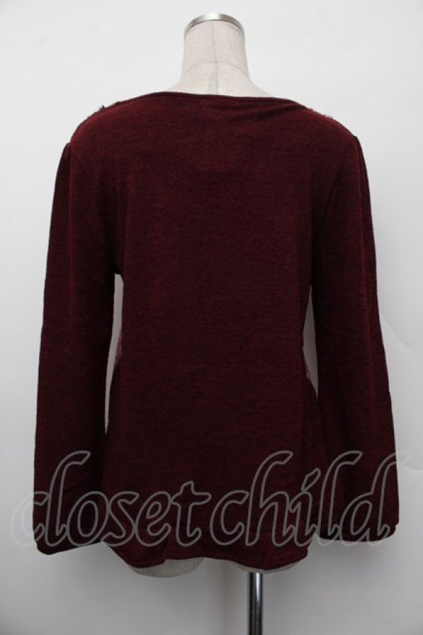 画像3: axes femme / ファー襟トップス  ワイン S-26-01-10-029-AX-TO-AS-ZS (3)