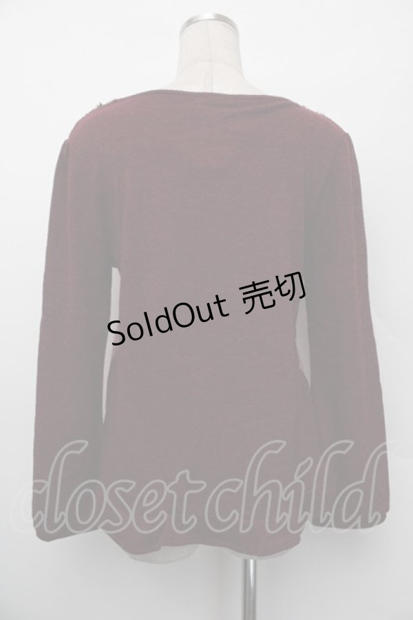 画像3: axes femme / ファー襟トップス  ワイン S-26-01-10-029-AX-TO-AS-ZS (3)