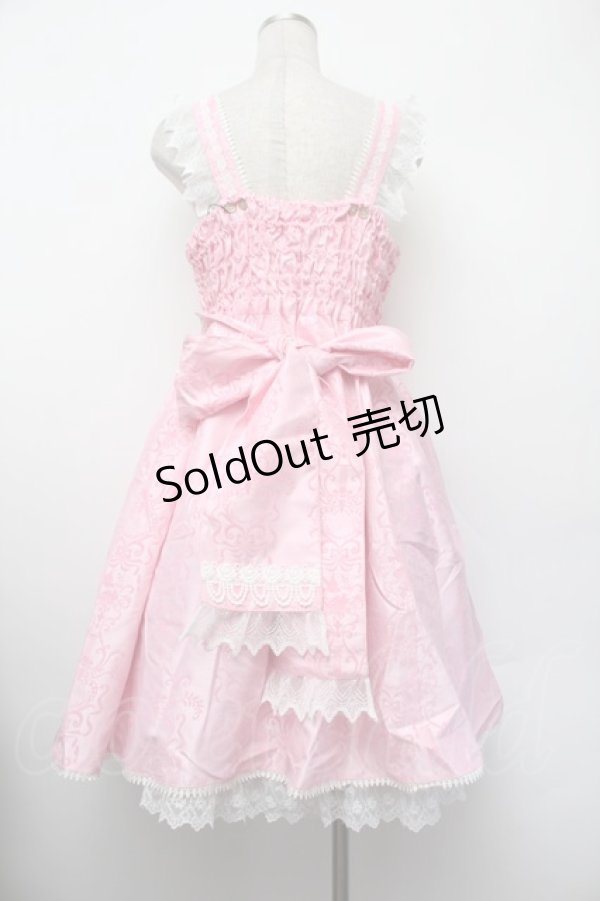 画像3: metamorphose / フロッキーシャンタンコルセット風ジャンパースカート 1 ピンク S-26-01-13-030-ME-OP-HR-ZS (3)