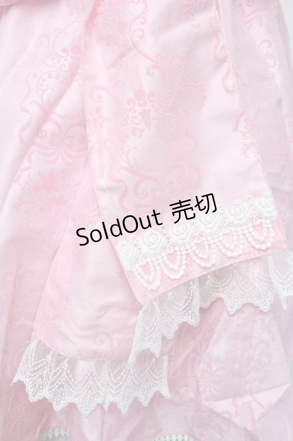 画像4: metamorphose / フロッキーシャンタンコルセット風ジャンパースカート 1 ピンク S-26-01-13-030-ME-OP-HR-ZS (4)