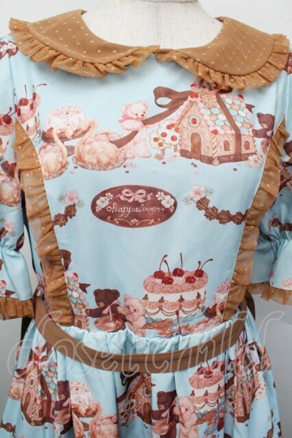 画像5: axes femme Kawaii / お菓子の家柄ワンピース  ミント S-26-01-13-035-AX-BL-HR-ZS (5)