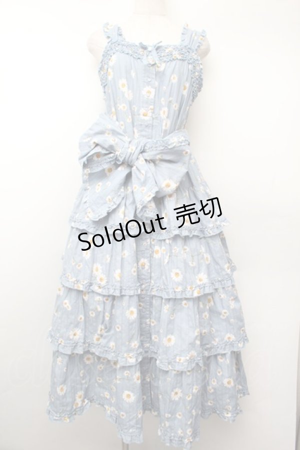 画像1: PINK HOUSE / ひなぎくプリントキャミソールワンピース  サックス S-26-01-13-036-LO-OP-HR-ZS (1)