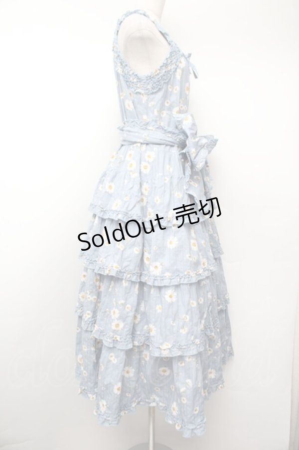 画像2: PINK HOUSE / ひなぎくプリントキャミソールワンピース  サックス S-26-01-13-036-LO-OP-HR-ZS (2)