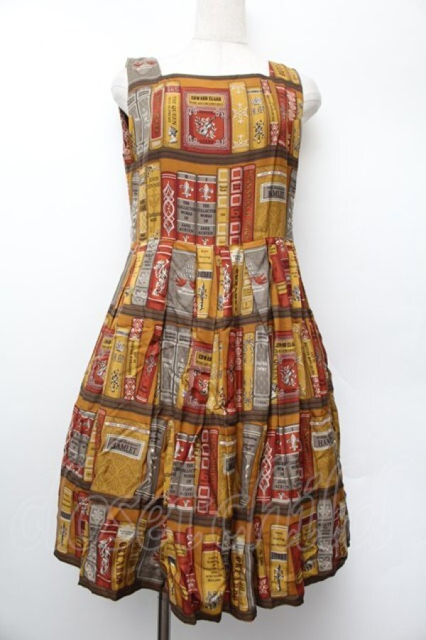 画像1: Jane Marple / Jane's bookcaseスクエアドレス  マスタード S-26-01-13-040-JM-OP-HR-ZS (1)