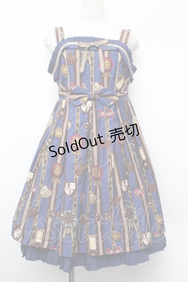 画像1: Angelic Pretty / Chocolate Rosetteジャンパースカート  ネイビー S-26-01-13-043-AP-OP-HR-ZS (1)