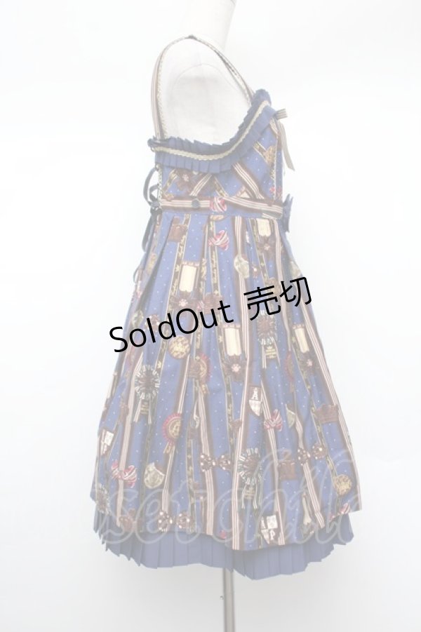 画像2: Angelic Pretty / Chocolate Rosetteジャンパースカート  ネイビー S-26-01-13-043-AP-OP-HR-ZS (2)