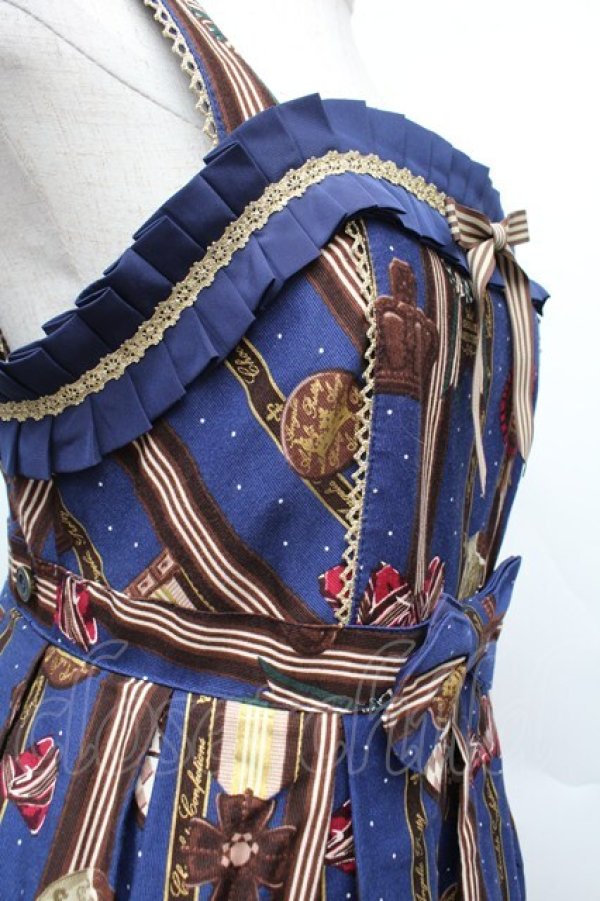 画像5: Angelic Pretty / Chocolate Rosetteジャンパースカート  ネイビー S-26-01-13-043-AP-OP-HR-ZS (5)