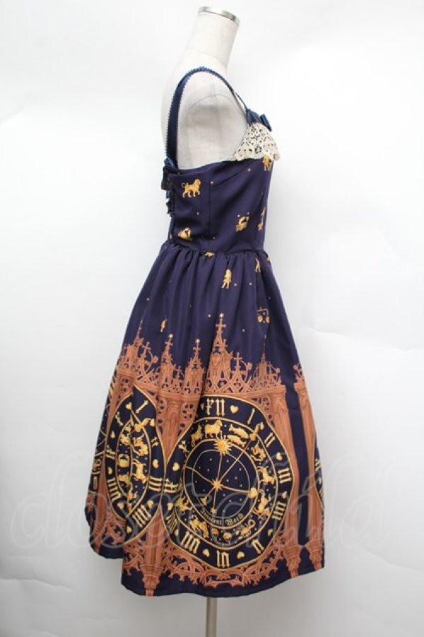 画像2: Innocent World / 星明かりの天文時計ケミカルレースジャンパースカート  ネイビー S-26-01-13-044-IW-OP-HR-ZS (2)