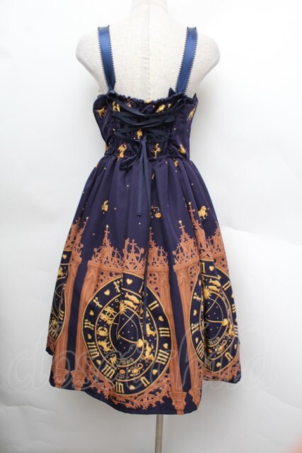 画像3: Innocent World / 星明かりの天文時計ケミカルレースジャンパースカート  ネイビー S-26-01-13-044-IW-OP-HR-ZS (3)