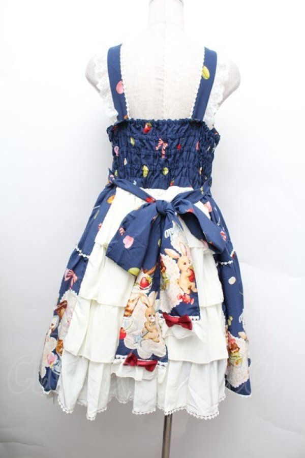 画像3: metamorphose / Sweet Rabbitsリボンジャンパースカート  青 S-26-01-13-045-ME-OP-HR-ZS (3)