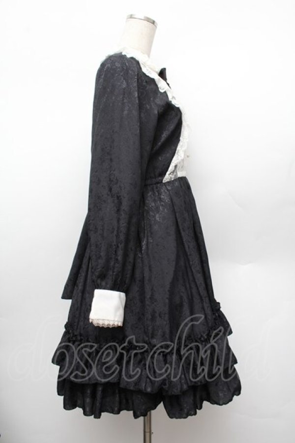 画像2: Pina sweetcollection / ローズジャガードワンピース  黒ｘ白 S-26-01-13-052-LO-OP-HR-ZS (2)