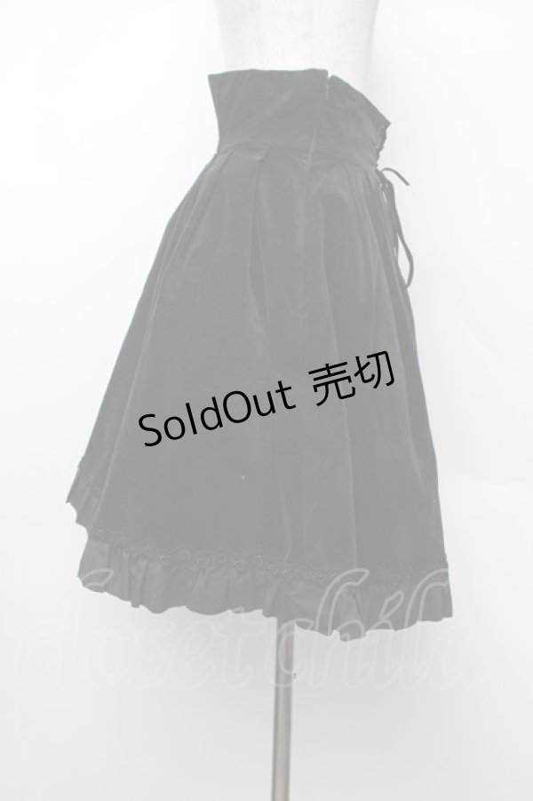 画像2: Moi-meme-Moitie / 別珍後ろ編み上げスカート(2001)  黒 S-26-01-13-055-MO-SK-AS-ZS (2)