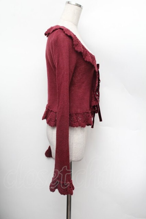 画像2: ALICE and the PIRATES / A/Pモヘアリボンボレロ  ワイン S-26-01-13-009-PA-TO-HR-ZS (2)