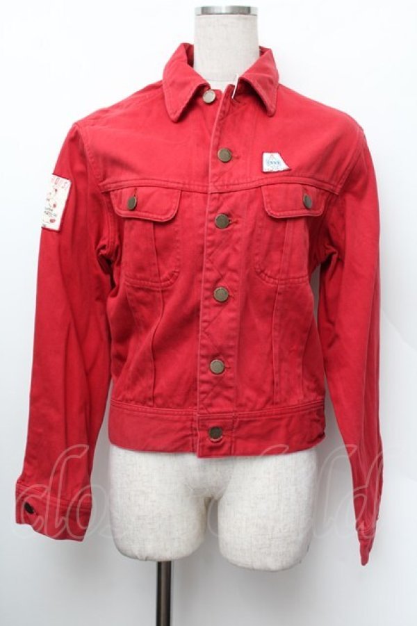 画像1: PINK HOUSE / くま刺繍デニムジャケット  赤 S-26-01-13-010-LO-JA-HR-ZS (1)