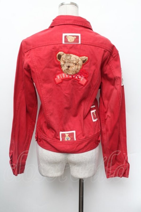 画像3: PINK HOUSE / くま刺繍デニムジャケット  赤 S-26-01-13-010-LO-JA-HR-ZS (3)
