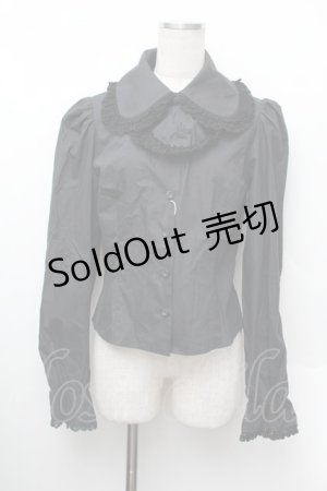 画像: Moi-meme-Moitie / ジャボ付ブラウス  黒 S-26-01-13-014-MO-BL-AS-ZS